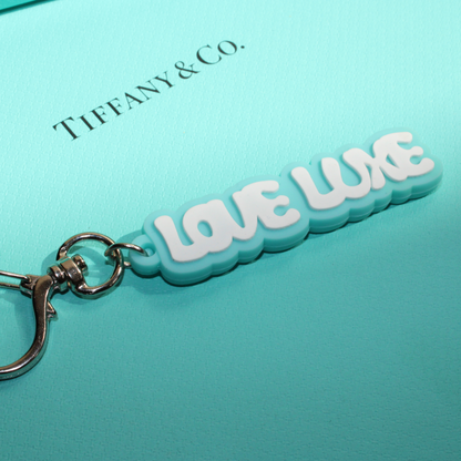 Love Luxe Rubberized Keychain (Sky Blue)