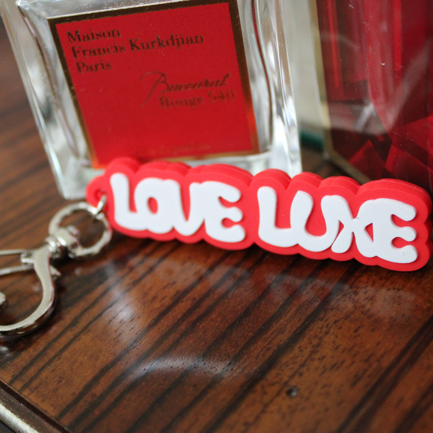 Love Luxe Rubberized Keychain (Dark Red)