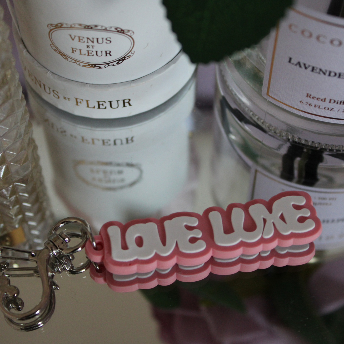 Love Luxe Rubberized Keychain (Pink)