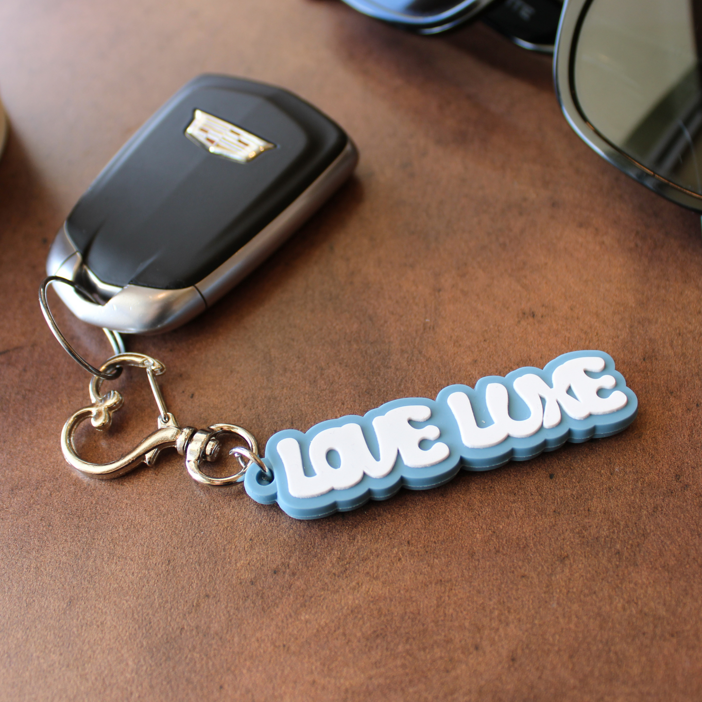 Love Luxe Rubberized Keychain (Glacier Blue)