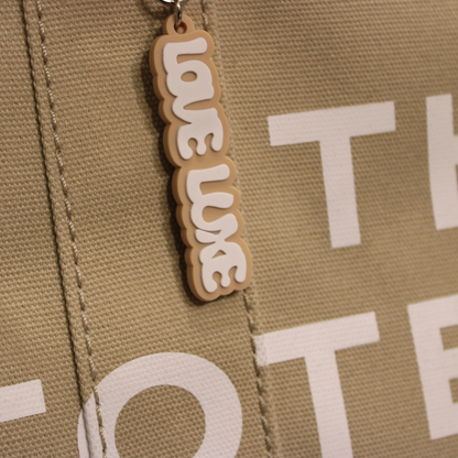 Love Luxe Rubberized Keychain (Beige)