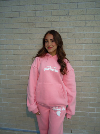 Ghosting You Oversized Hoodie Pink