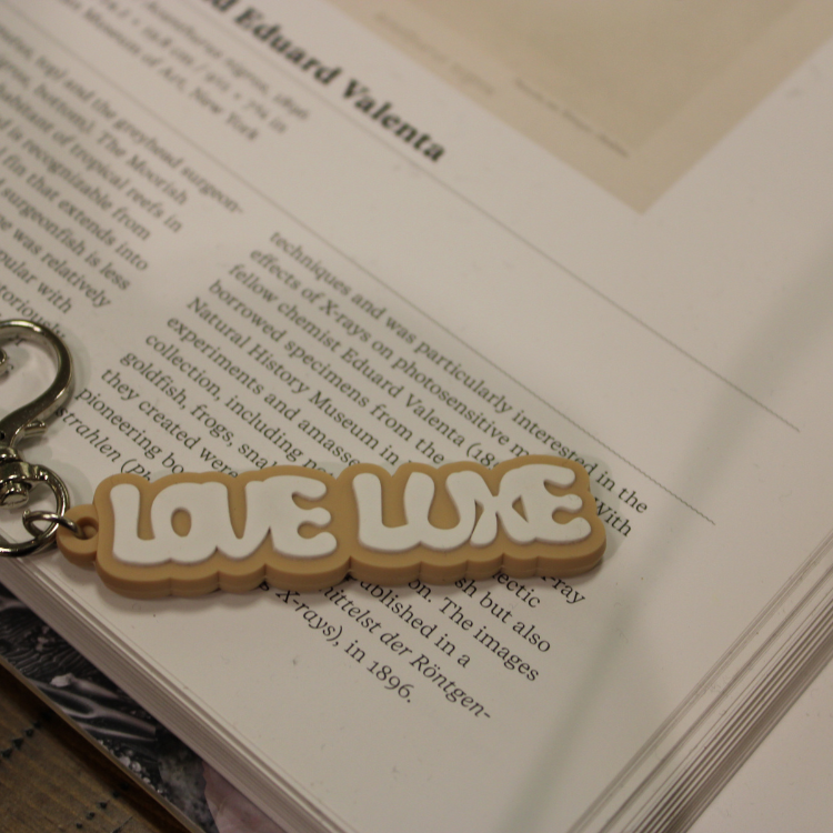 Love Luxe Rubberized Keychain (Beige)