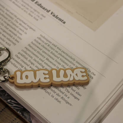 Love Luxe Rubberized Keychain (Beige)