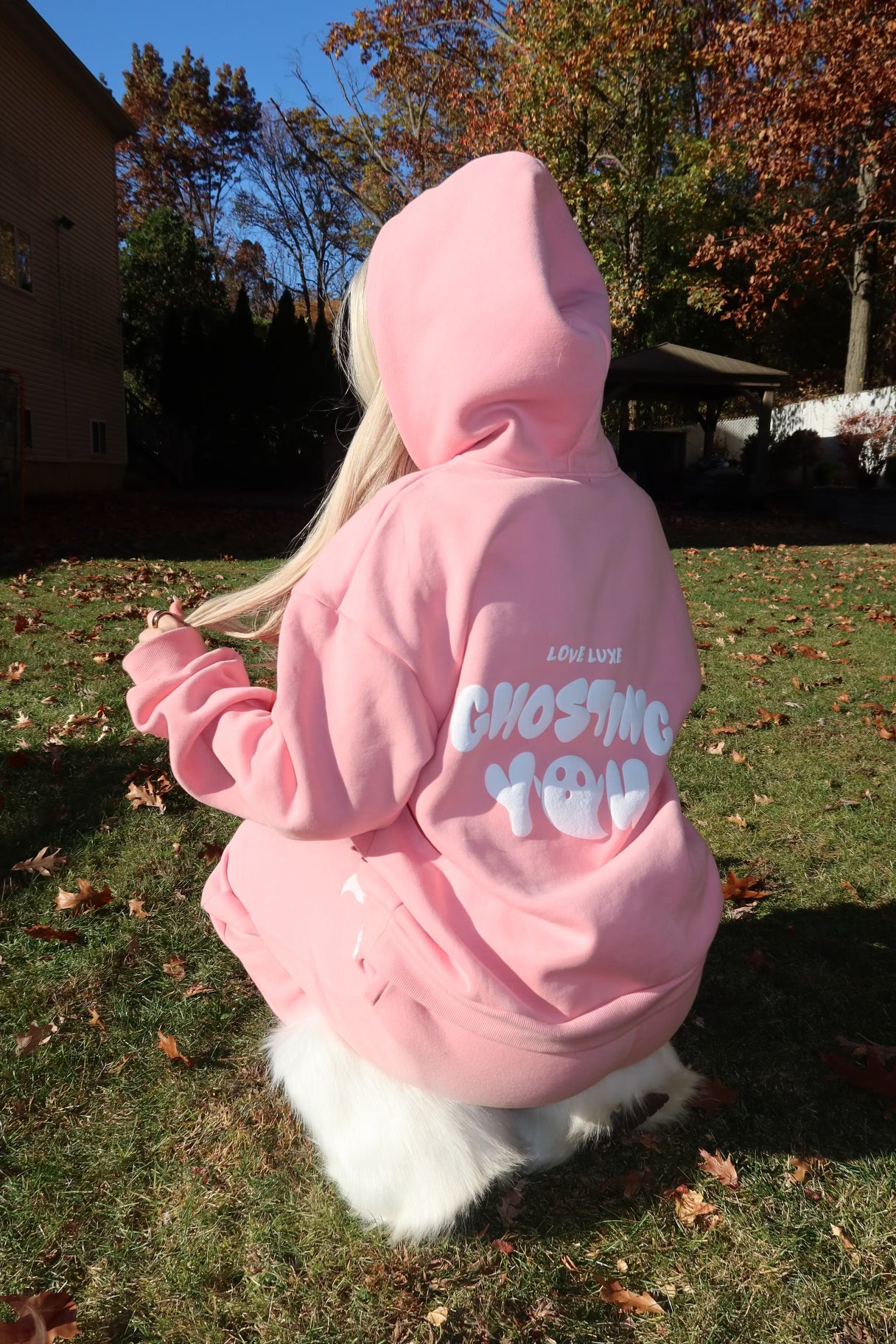 Ghosting You Oversized Hoodie Pink