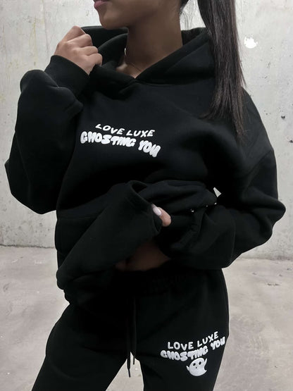 Ghosting You Oversized Hoodie Jet Black