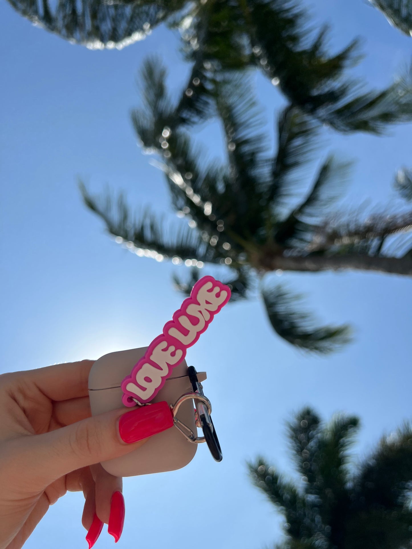 Love Luxe Rubberized Keychain (Hot Pink)